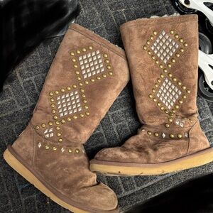 UGG Brown Women's Boots with Studded Accents